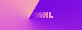 AWAL logo in Pink, Violet and Cream color