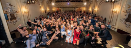 All the members gathered in the main hall of the All Stars Festival in Budapest