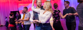 a couple of instructors dancing at euro-dance festival