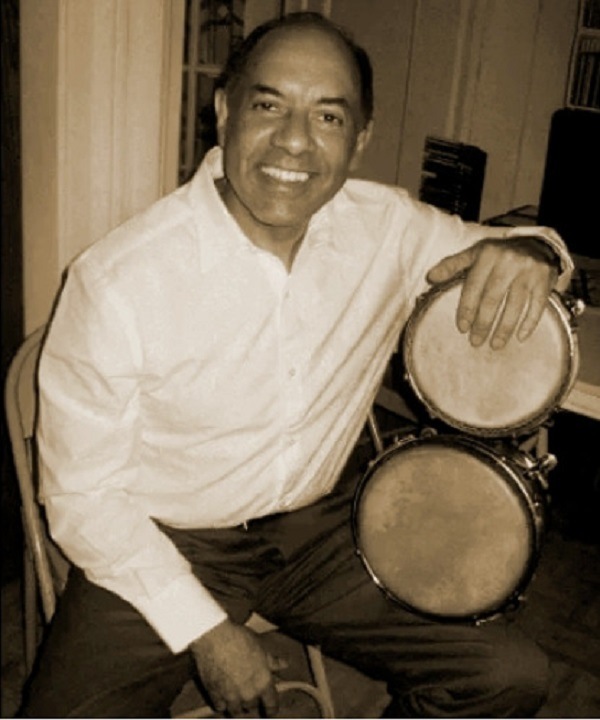 Percussionist Joe González posing for the camera