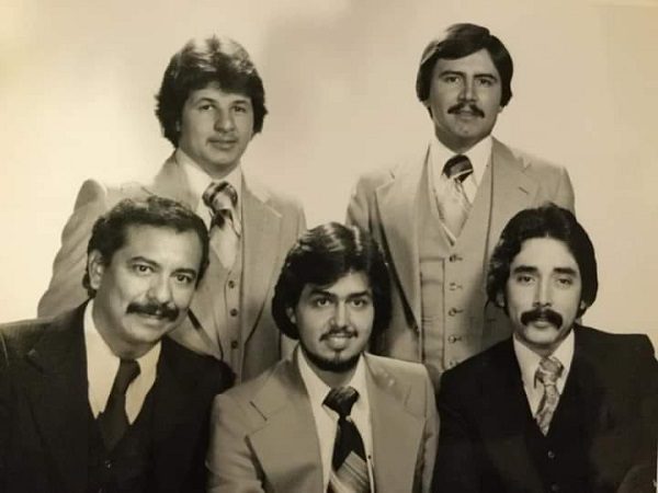Five of the six Alma Del Barrio DJs Steve Lopez, founder Enrique Kiki Soto, Gustavo Aragon, Eddie Lopez, and Hector La Voz Resendez