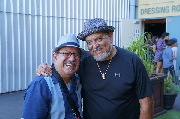 Jesse ''Chuy'' Varela and bandleader, percussionist and singer Poncho Sánchez