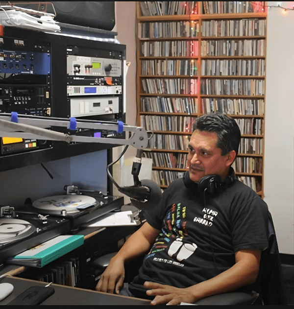 Guido working at KXLU 88.9 FM