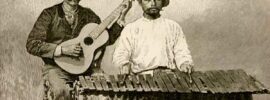 Musical Duo of a Guitarist and a Marimba player in Guanacaste in Costa Rica dates back to 1888