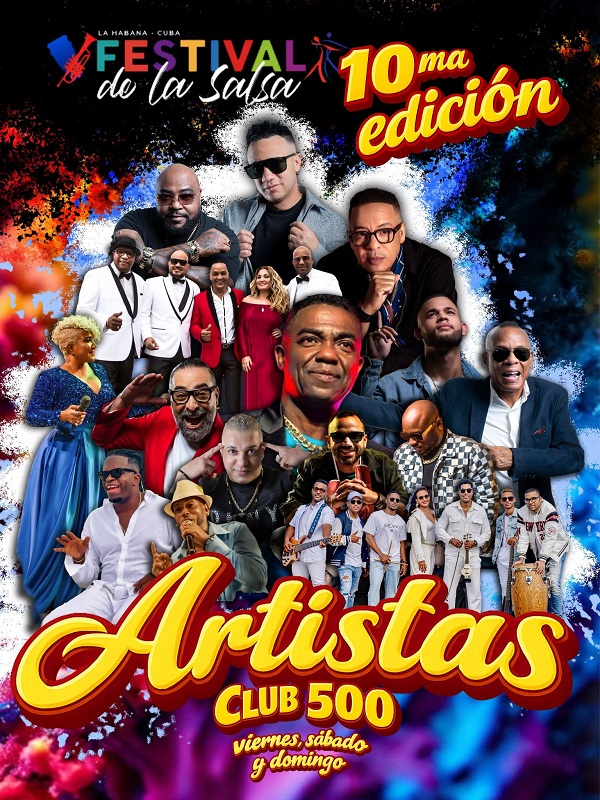 Cartel Oficial de los Artistas que estarán en la 10ma edición de el festival de la salsa en Cuba