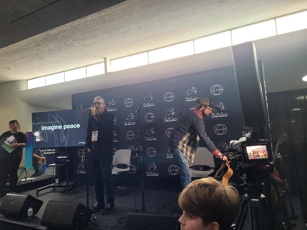 Musicians on stage at the NAMM Show