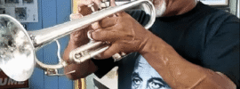 Tito Rivera playing the trumpet