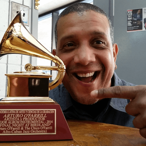 Tony Rosa with his Grammy
