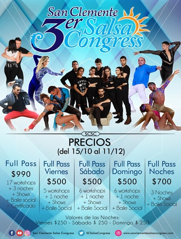 San Clemente 3rd Salsa Congress 2016 - Prices
